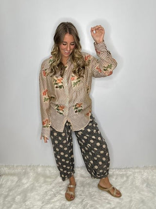 Rose Garden "To The Point" Artisan Cotton Shirt by Jaded Gypsy