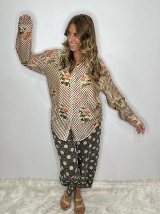Rose Garden "To The Point" Artisan Cotton Shirt by Jaded Gypsy