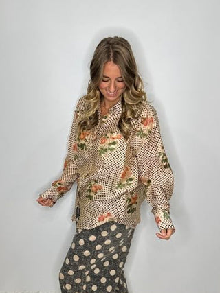 Rose Garden "To The Point" Artisan Cotton Shirt by Jaded Gypsy