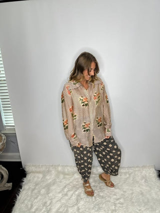 Rose Garden "To The Point" Artisan Cotton Shirt by Jaded Gypsy