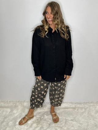 Midnight To The Point Collar Shirt | Luxury Cotton Artisan Button-Down by Jaded Gypsy