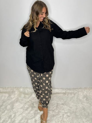 Midnight To The Point Collar Shirt | Luxury Cotton Artisan Button-Down by Jaded Gypsy