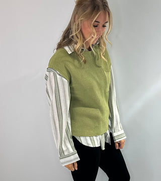 Women's round neck short sleeve knit sweater with a front chest pocket relaxed fit