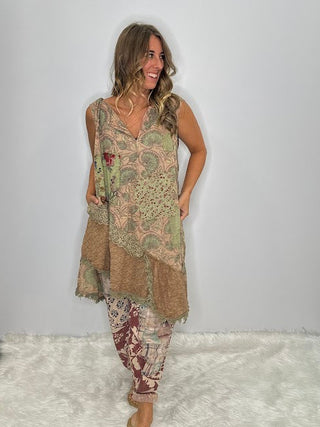 Wildflower Stroll Dress: Artisanal Cotton Patchwork by Jaded Gypsy