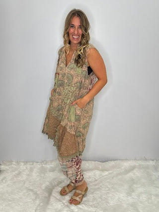 Wildflower Stroll Dress: Artisanal Cotton Patchwork by Jaded Gypsy