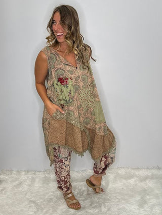 Wildflower Stroll Dress: Artisanal Cotton Patchwork by Jaded Gypsy