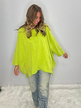 Jaded Gypsy Be Free Top | Artisanal Preshrunk Luxury Cotton In VINTAGE CHARTREUSE