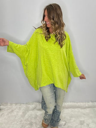 Jaded Gypsy Be Free Top | Artisanal Preshrunk Luxury Cotton In VINTAGE CHARTREUSE