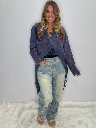 Jaded Gypsy | Moon Shade Reversible Cotton Jacket in Plum Delight