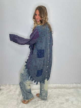 Jaded Gypsy | Moon Shade Reversible Cotton Jacket in Plum Delight