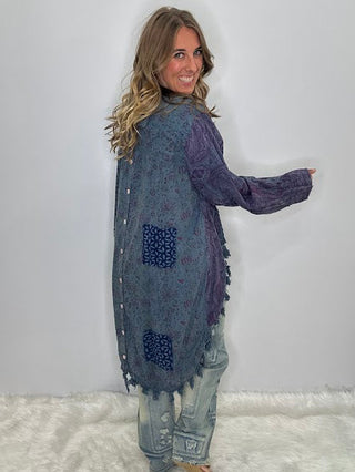 Jaded Gypsy | Moon Shade Reversible Cotton Jacket in Plum Delight