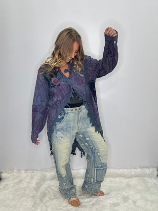 Jaded Gypsy | Moon Shade Reversible Cotton Jacket in Plum Delight