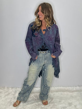 Jaded Gypsy | Moon Shade Reversible Cotton Jacket in Plum Delight