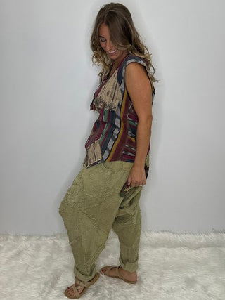 Sunsetter Drift Artisanal Harem Pants in Oat | Designer Jaded Gypsy