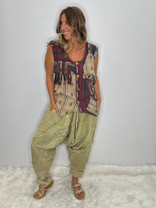 Balinese Walks Vest - Magenta Tribal by Jaded Gypsy