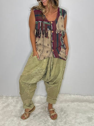 Sunsetter Drift Artisanal Harem Pants in Oat | Designer Jaded Gypsy