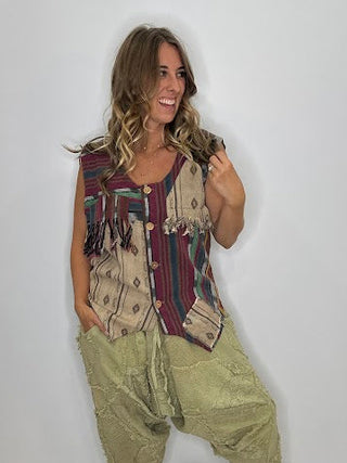 Balinese Walks Vest - Magenta Tribal by Jaded Gypsy
