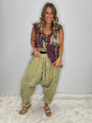 Sunsetter Drift Artisanal Harem Pants in Oat | Designer Jaded Gypsy