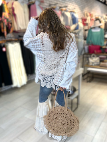 Hand Woven Lined Basket Tote Bags