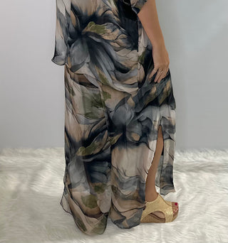 Smoky Magnolia Silk Pants