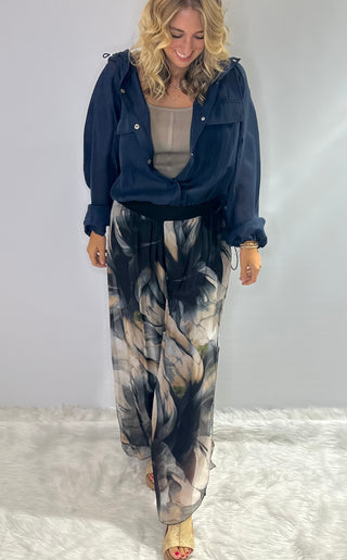 Smoky Magnolia Silk Pants