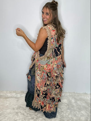 Jaded Gypsy | Ruffle Up High-Lo Cotton Top - Floral Dreams - Reversible