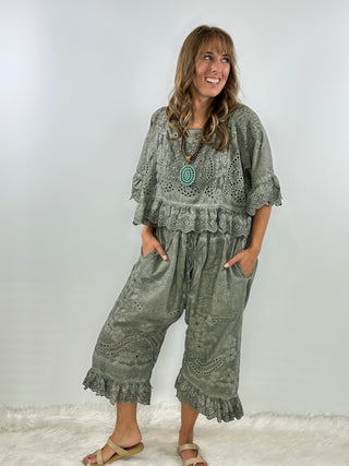 Softly Worn Eyelet Bloomers - Charcoal by Jaded Gypsy