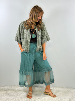 Softly Worn Eyelet Top - Charcoal by Jaded Gypsy
