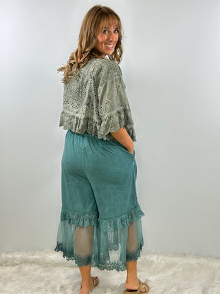 Jaded Gypsy Garden Party Bloomers: Artisan Cotton in Veridian Teal