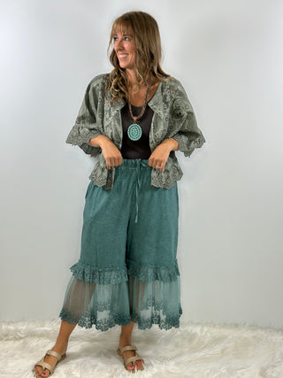 Softly Worn Eyelet Top - Charcoal by Jaded Gypsy