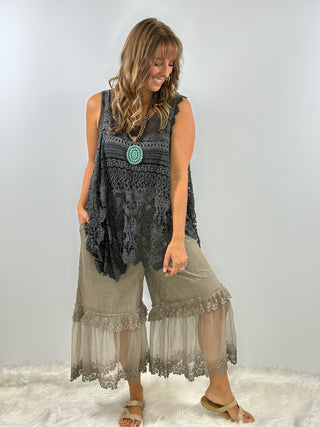 Jaded Gypsy FOREVER TIMELESS TANK in Charcoal
