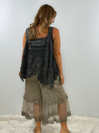 Jaded Gypsy FOREVER TIMELESS TANK in Charcoal