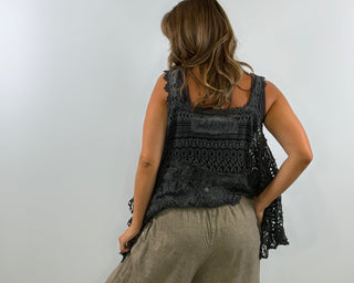Jaded Gypsy FOREVER TIMELESS TANK in Charcoal