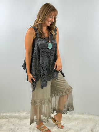 Jaded Gypsy FOREVER TIMELESS TANK in Charcoal