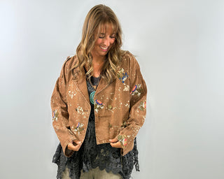 Timeworn Beauty Reversible Jacket in Hazelnut | Jaded Gypsy Artisanal Cotton