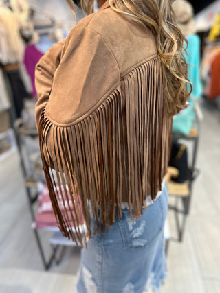 Suede for Days Fringe Jacket - White Lily Boutique