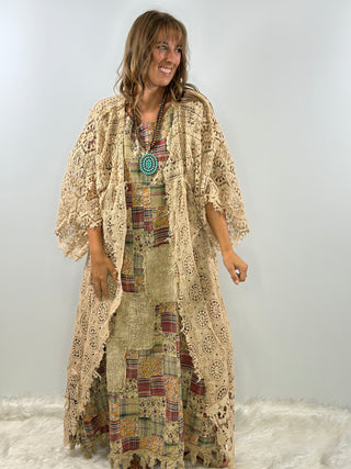 Jaded Gypsy Forever Timeless Crochet Lace Duster – Premium Cotton Heirloom