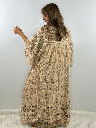 Jaded Gypsy Forever Timeless Crochet Lace Duster – Premium Cotton Heirloom