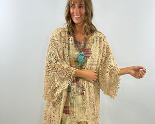 Jaded Gypsy Forever Timeless Crochet Lace Duster – Premium Cotton Heirloom