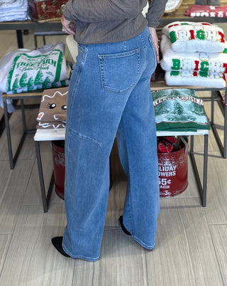 Super High Rise Wide Barrel Denim Jean by Vervet - White Lily Boutique