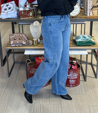 Super High Rise Wide Barrel Denim Jean by Vervet - White Lily Boutique
