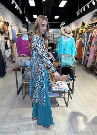 Petit Pois Wrap Jacket - Wrap Teal Mesh Cardigan