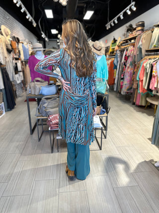 Petit Pois Wrap Jacket - Wrap Teal Mesh Cardigan