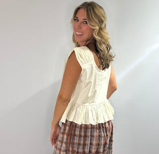 Jaded Gypsy Fine with Me Tank - boho layering tank in cream parchment color