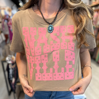 Nashville Graphic Crop Top - White Lily Boutique