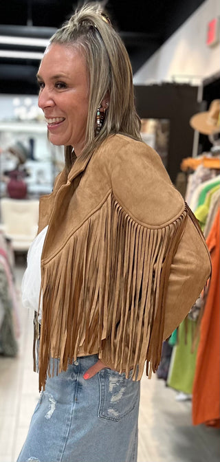 Suede for Days Fringe Jacket - White Lily Boutique