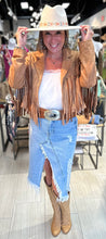 Tan suede fringe jacket