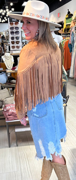 Suede for Days Fringe Jacket - White Lily Boutique