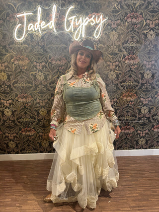 Jaded Gypsy Ruffled Dreams Skirt - Vintage Parchment