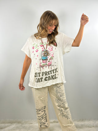 Jaded Gypsy Worn and Weathered Tee - Eat Cake